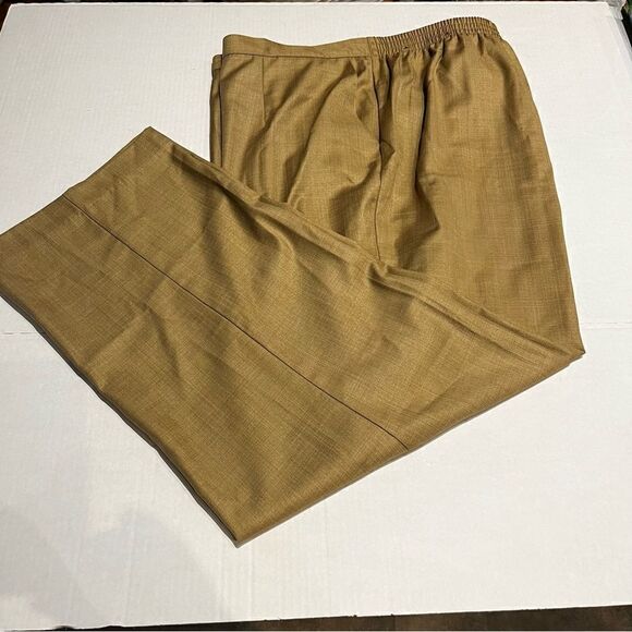 Alfred Dunner Slacks Gold 24W light weight NWOT side pockets back waist elastic - Picture 1 of 7